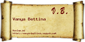 Vanya Bettina névjegykártya